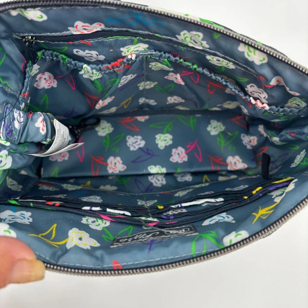 Lug Flare 2 Crossbody Bag Womens Small Navy Blue Bright Floral Quilted Nylon